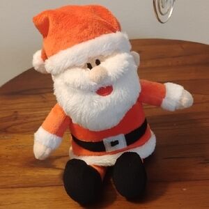 Santa Claus Plush Dog Toy - Orange and Black